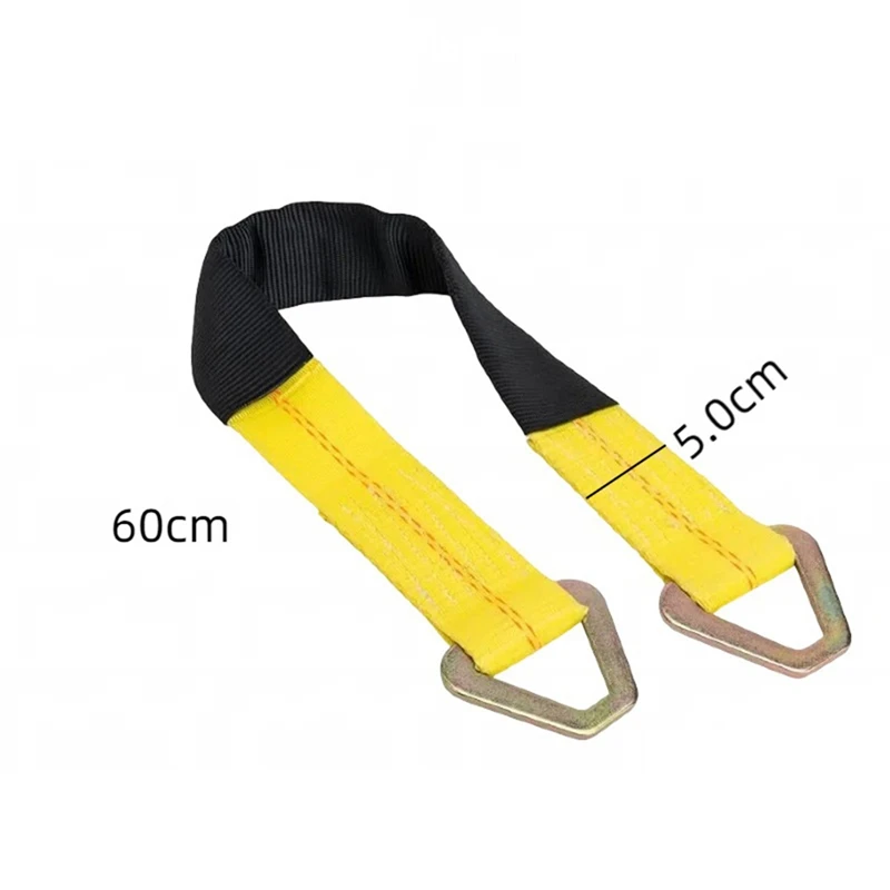 

4 Pack of 24x2inch Axle Strap with Protective Sleeve and D-Ring for Securing Car Transport, Axle Tie Down Straps-A23R