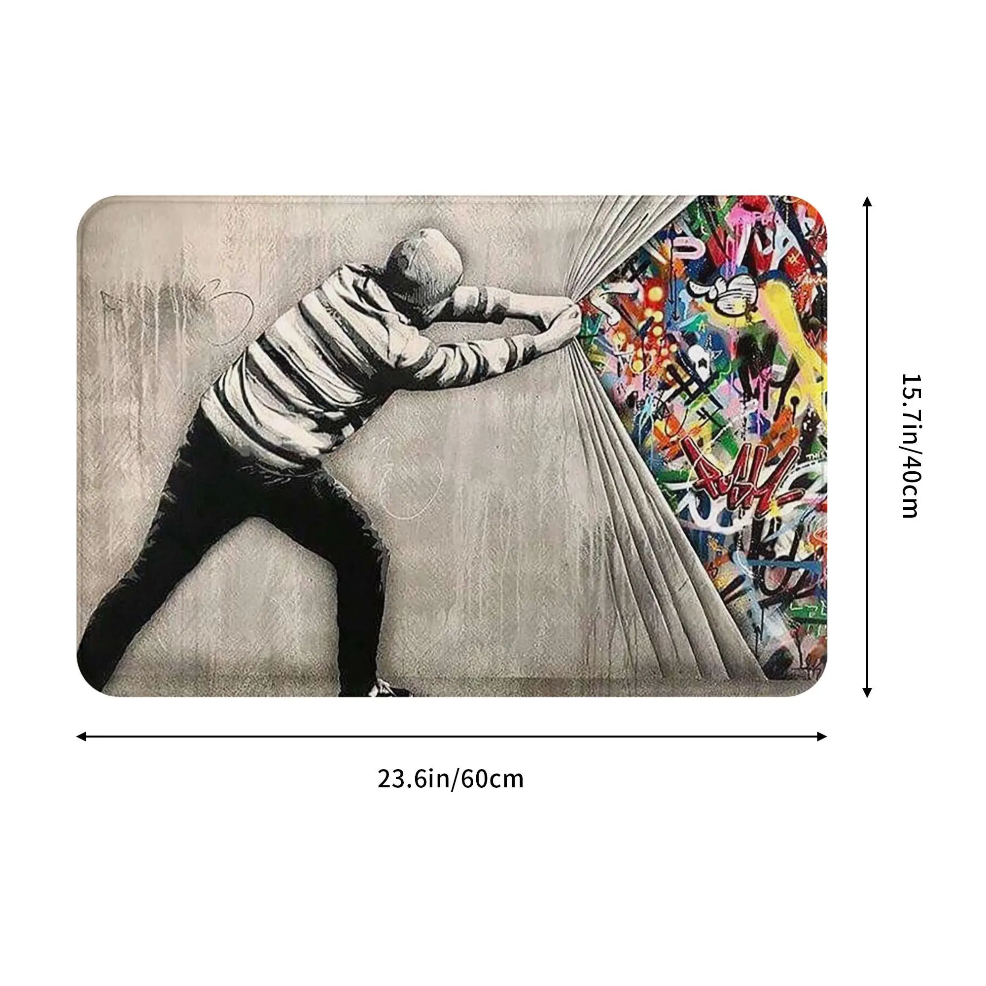 Case Banksy Uncovering Graffiti Non-slip Doormat Floor Mat Water oil proof Carpet Rug for Kitchen Entrance Home Footpad Mats