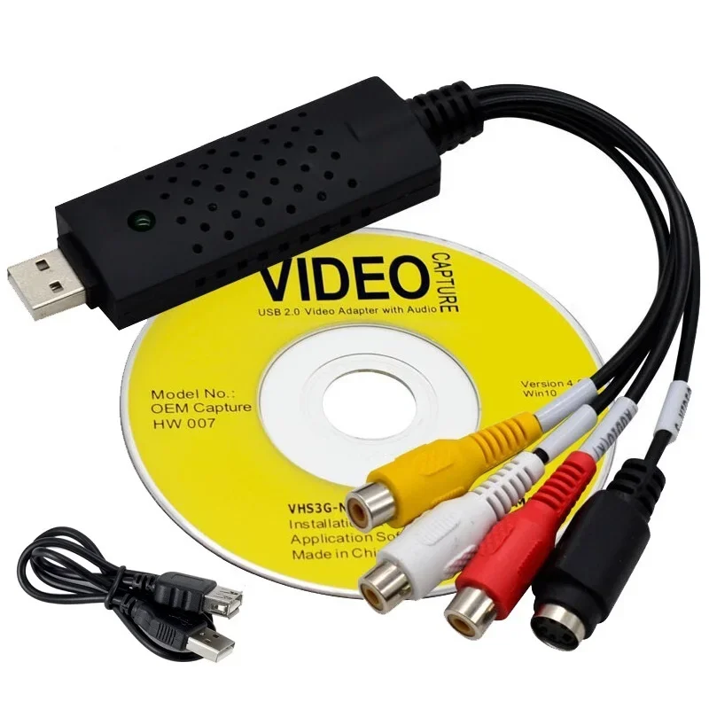 4 Channel Audio Easycap Card USB 2.0 Capture Digital Video Converter VHS VCR TV to DVD Recorder Support For IOS Windows PC