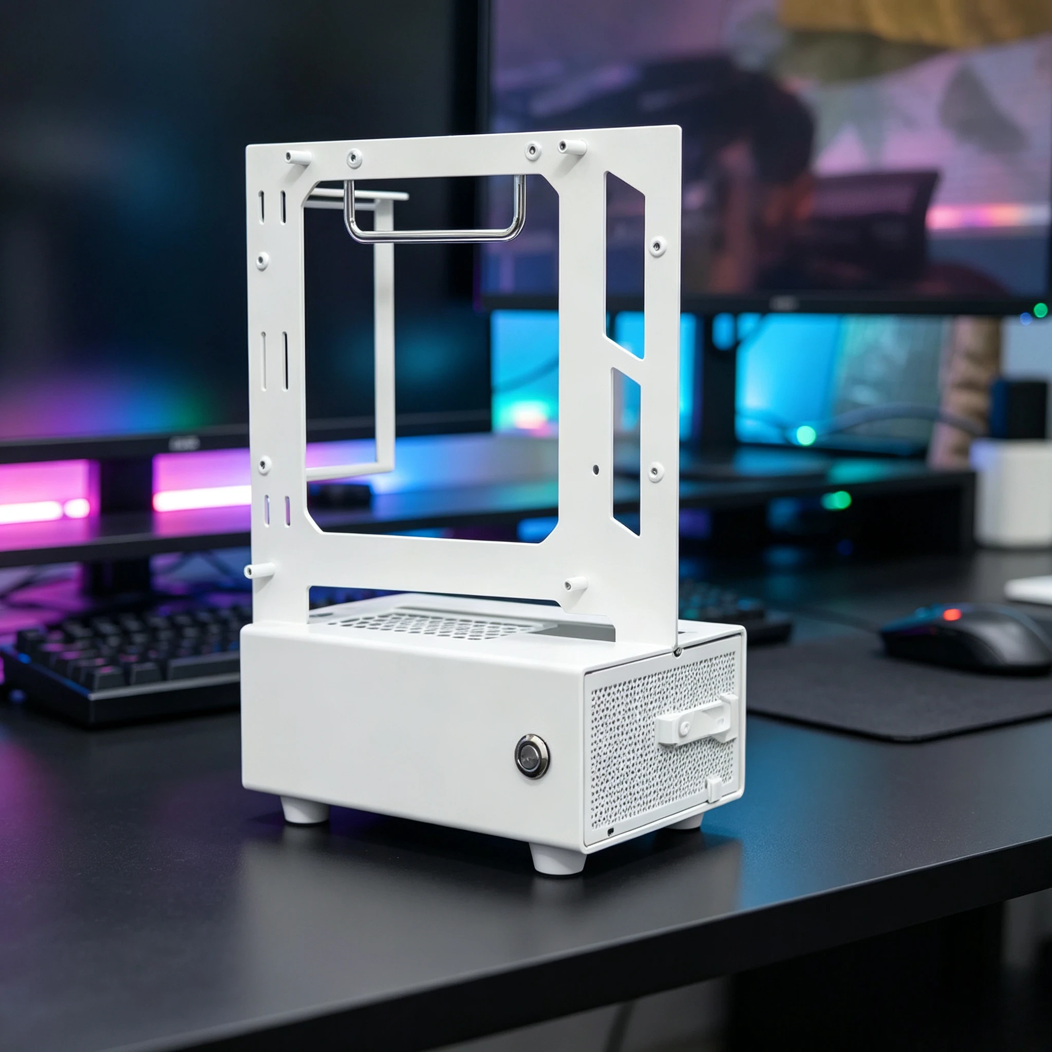 For Open Frame ITX Empty Case Portable Mini Host Seaview High Aesthetic Computer Chassis for DIY PC Gaming & Office