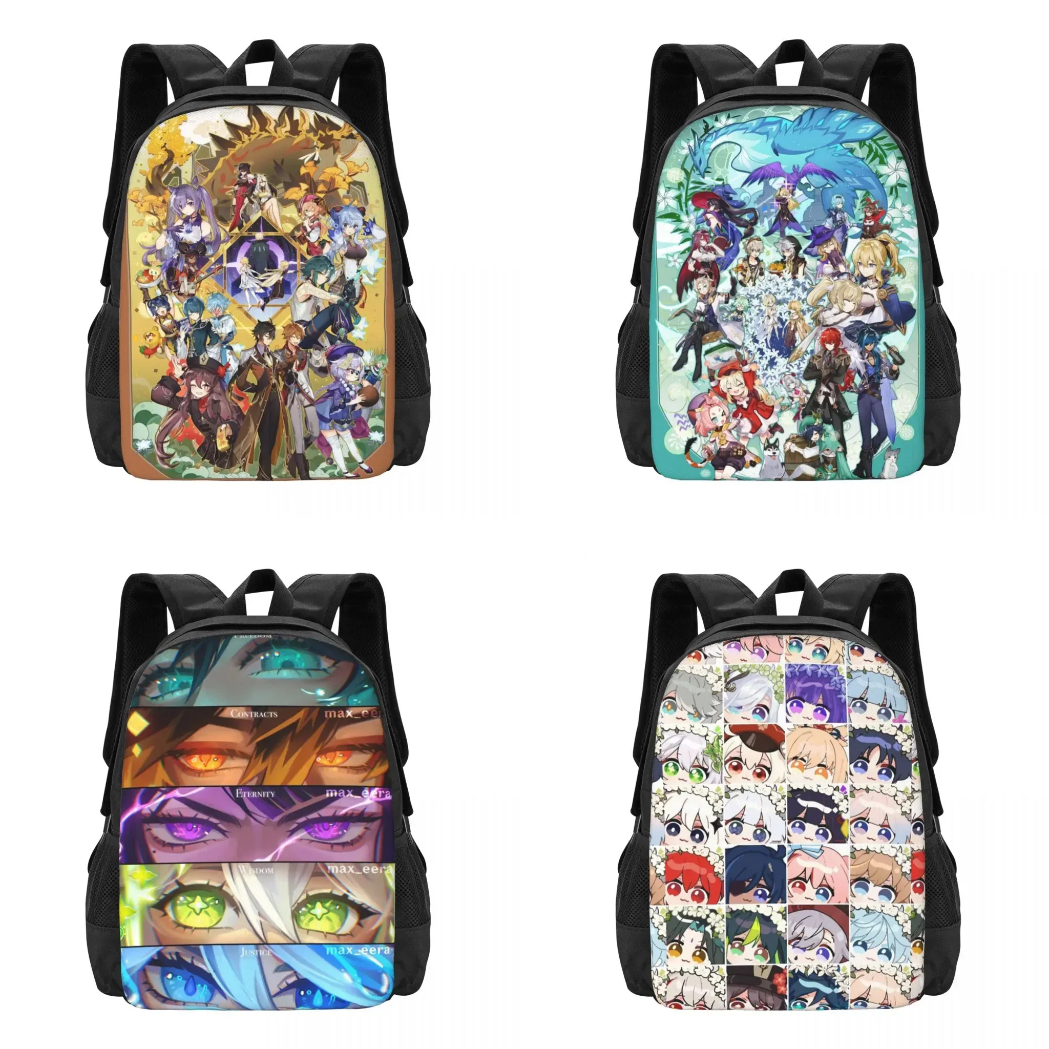 Zaino per laptop da viaggio Anime Genshin Impact, borsa per computer per scuola universitaria aziendale, regalo per uomini e donne