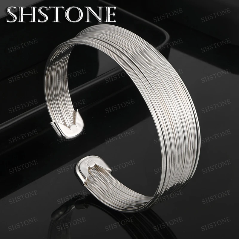 

Luxury Exquisite 925 Sterling Silver Bangle For Women Charm Engagement Wedding Party Fashion High-quality Jewelry Accessories