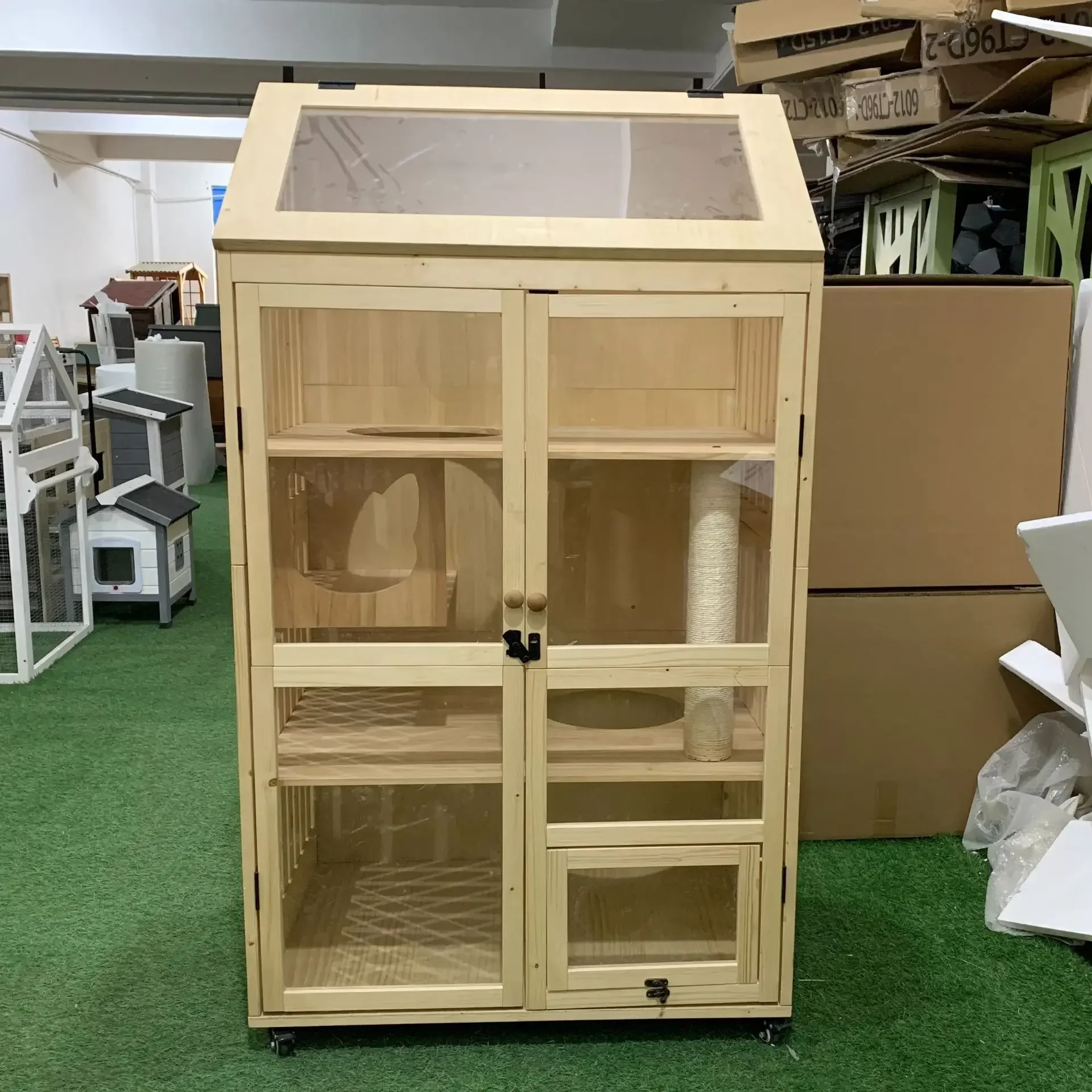 Cage Cat Villa Indoor Super Large Free Space Cat House Cattery Double Layer Cat House