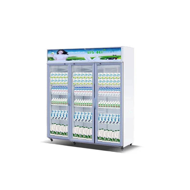 custom.Three Door Vertical Freezer Beverage Combination Display Cabinet Energy Saving Fast Refrigeration Refrigerator