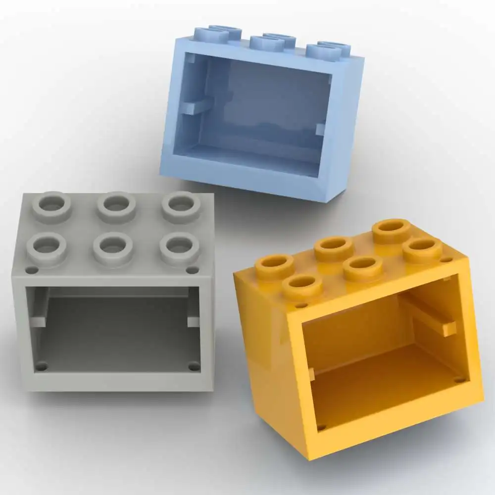 Moc 10 pçs 92410 2x3x2 recipiente armário de tijolo oco empilhamento substituível bloco de construção brinquedos adultos meninos presentes do feriado