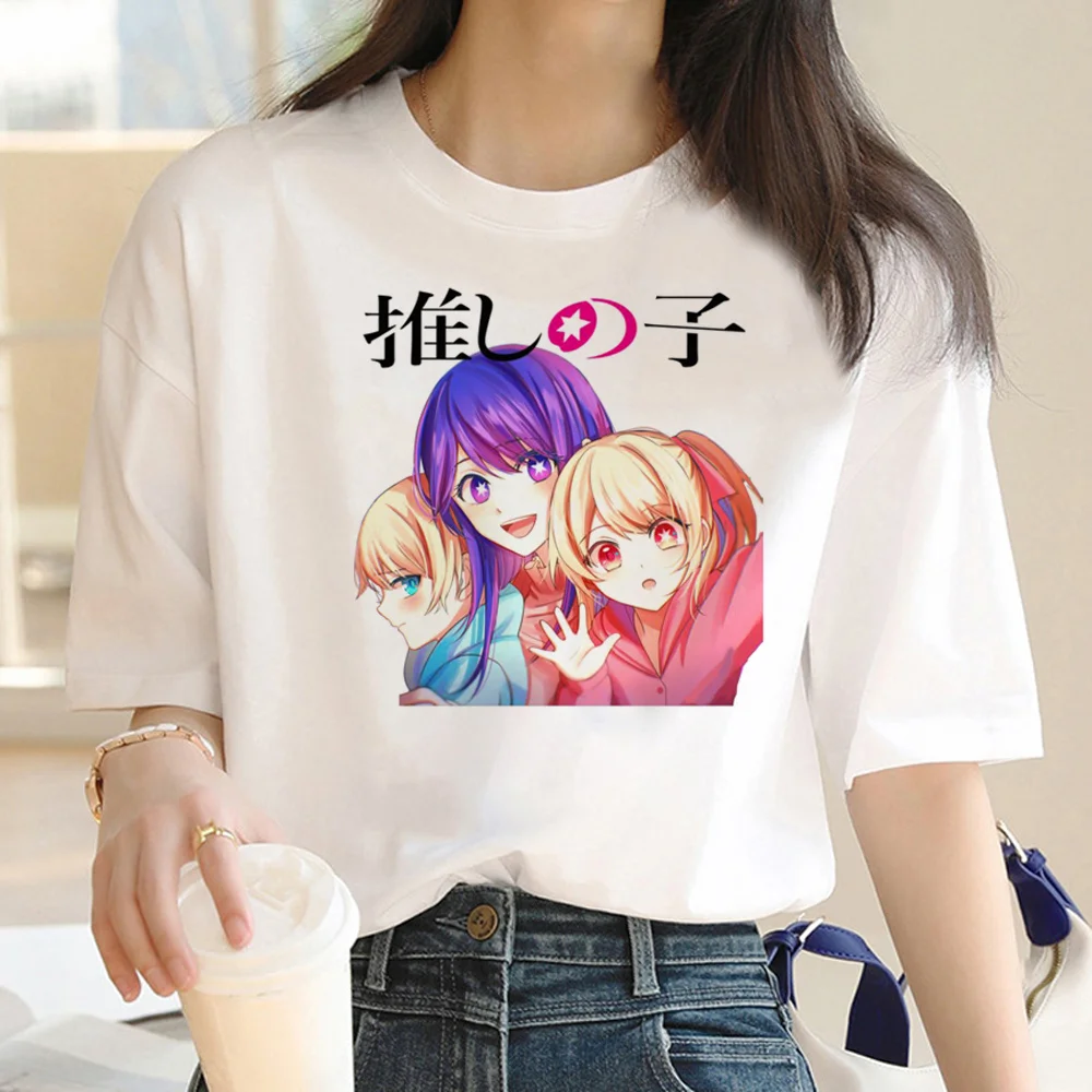 

Oshi No Ko Print T-shirt Women Comic Anime Harajuku Manga Short Sleeve T Shirt Female Harajuku Summer Streetwear Y2k Clothes Top