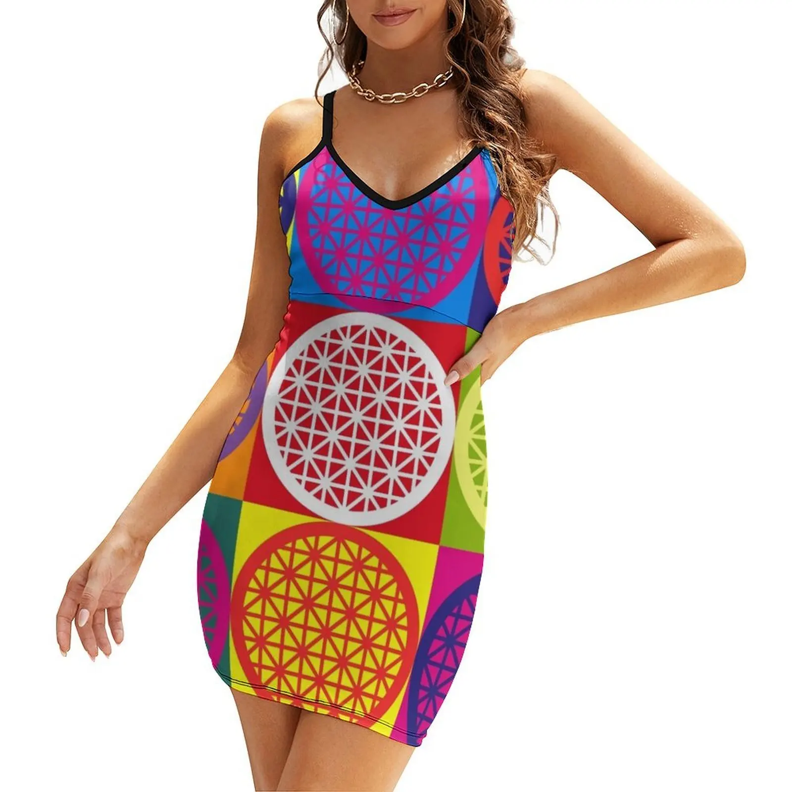 

Epcot Pop Art Spaceship Earth Sling Dress Women's summer dress dresses summer clothes for women Women's evening dress