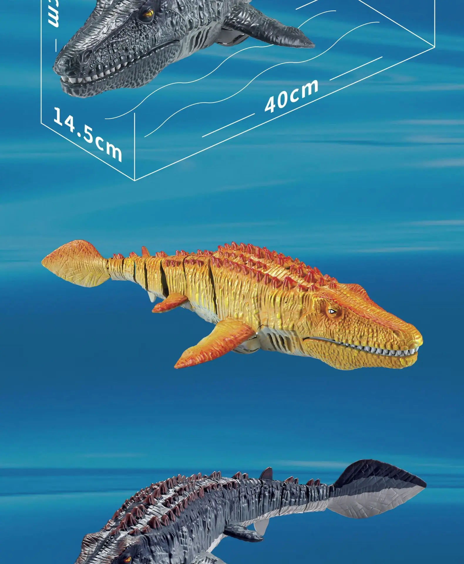 2.4GHz Remote Control Dinosaur Boat Toy 3712 RC Mosasaurus Boat Toy Electric Water Animal Ship for Kids Pool Electric Toy