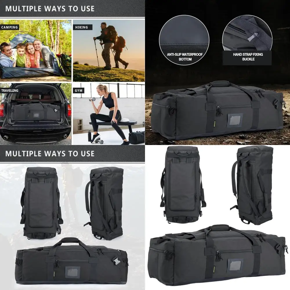 

Large 105L Water-Resistant Polyester Duffel Bag with Shoe Compartment - Ideal for Travel, Gym, and Sports