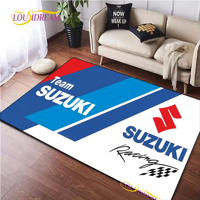 S-Suzu-Brand Motorcycle Carpet for Living Room Bedroom decor Area Rugs Kitchen Door Un-slip Floor Mats Alfombra Birthday gift