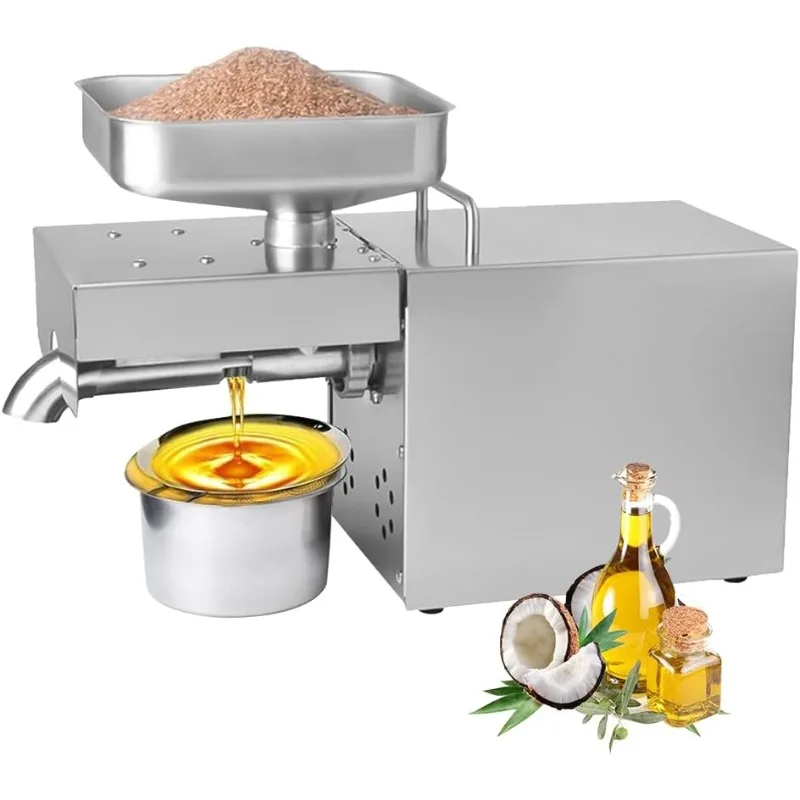 Kitchen Oil Press Machine Electric Automatic Oil Press Machine for Avocado Coconut Flax Peanut Castor Perilla Seed Canola Sesame