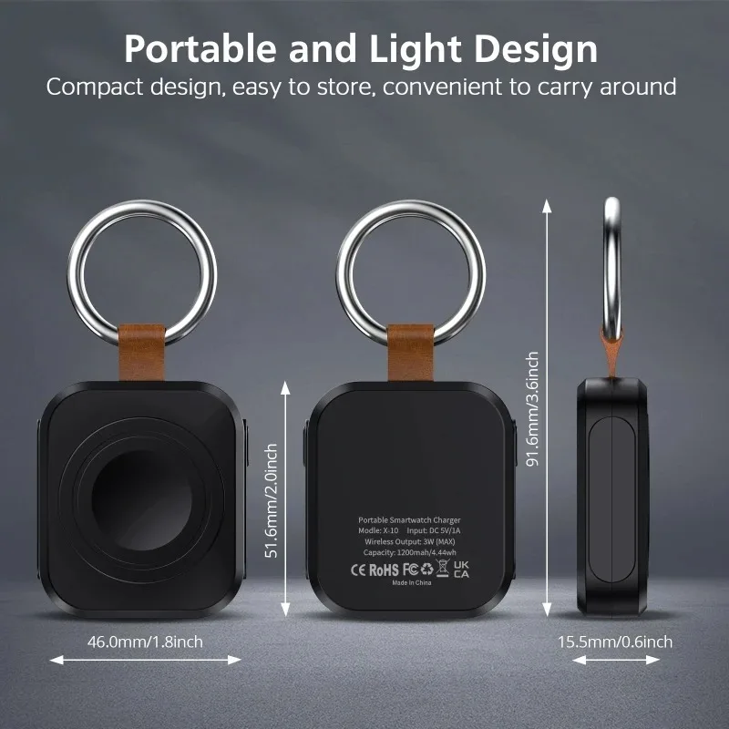 Wireless Charger Magnetic Watch Large Battery Portable Fast Chargers for Apple IWatch Samsung Watch 10 9 8 7 Se Ultra Series view 3