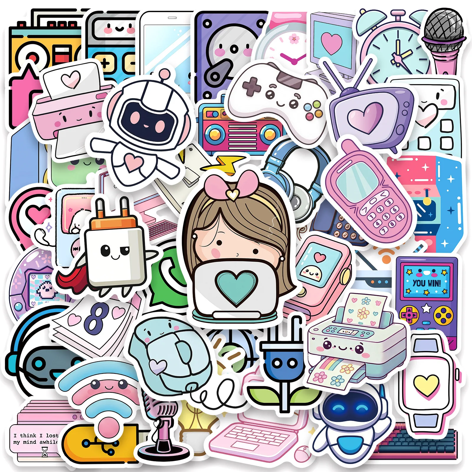50pcs Home Appliance Sticker Waterproof Vinyl for Laptop Guitar Skateboard Luggage Graffiti DIY Scrapbooking Stickers Party Gift