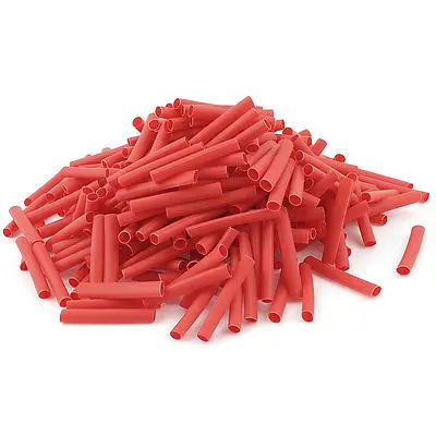 Red 3mm Dia 2:1 Polyolefin Heat Shrink Tubing Shrinkable Tube 30mm 300pcs