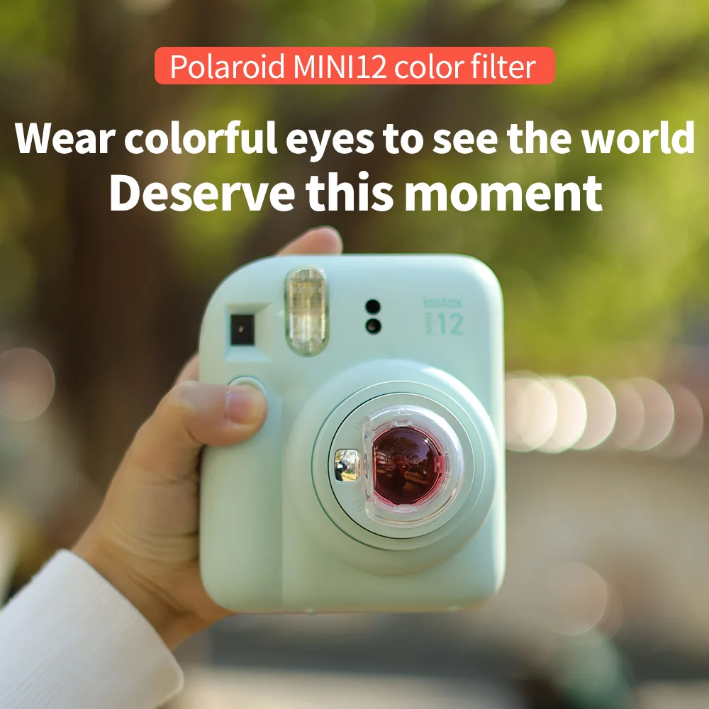 Geschikt voor Fuji Polaroid mini12 camerafilters met zes kleuren en speciale effecten, kleur holle hartvormige lensaccessoires
