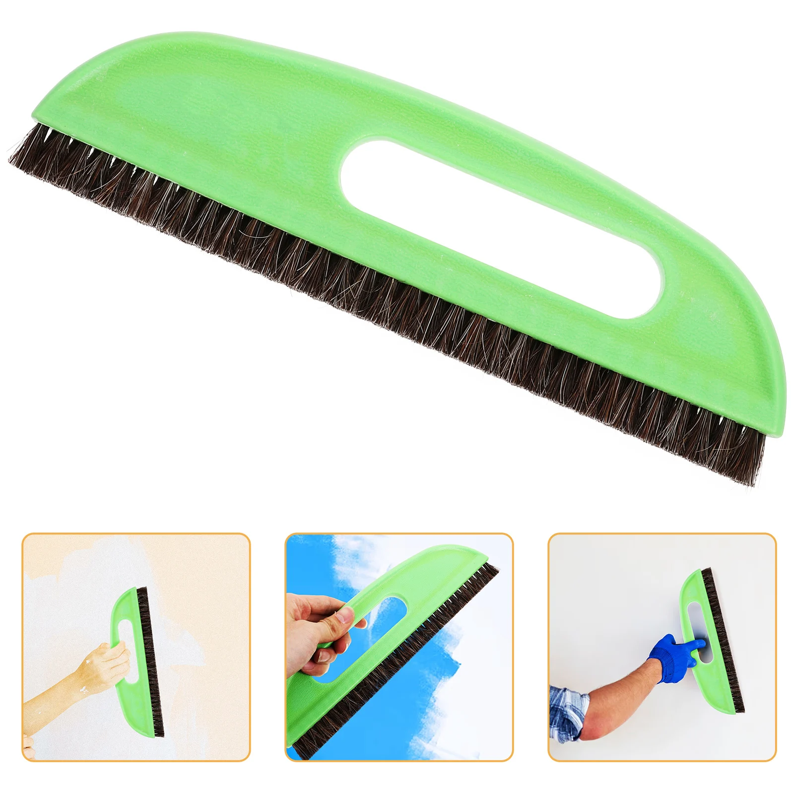 

Professional Horse Bristle Brush for Wallpaper DIY Wall Painting Heavy Duty Round Handle Brush Home Decoration Tool Kit