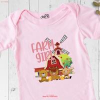 Farm Girl T Shirt Boy Baby Custom Name Life Animal Birthday Party long or short sleeves