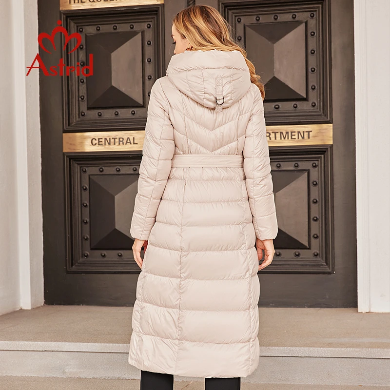 Astrid 2022 New Women\'s Coat Long Down Jacket stand-up collar hooded drawstring design cold-proof warm wind-proof parka ZR-T057