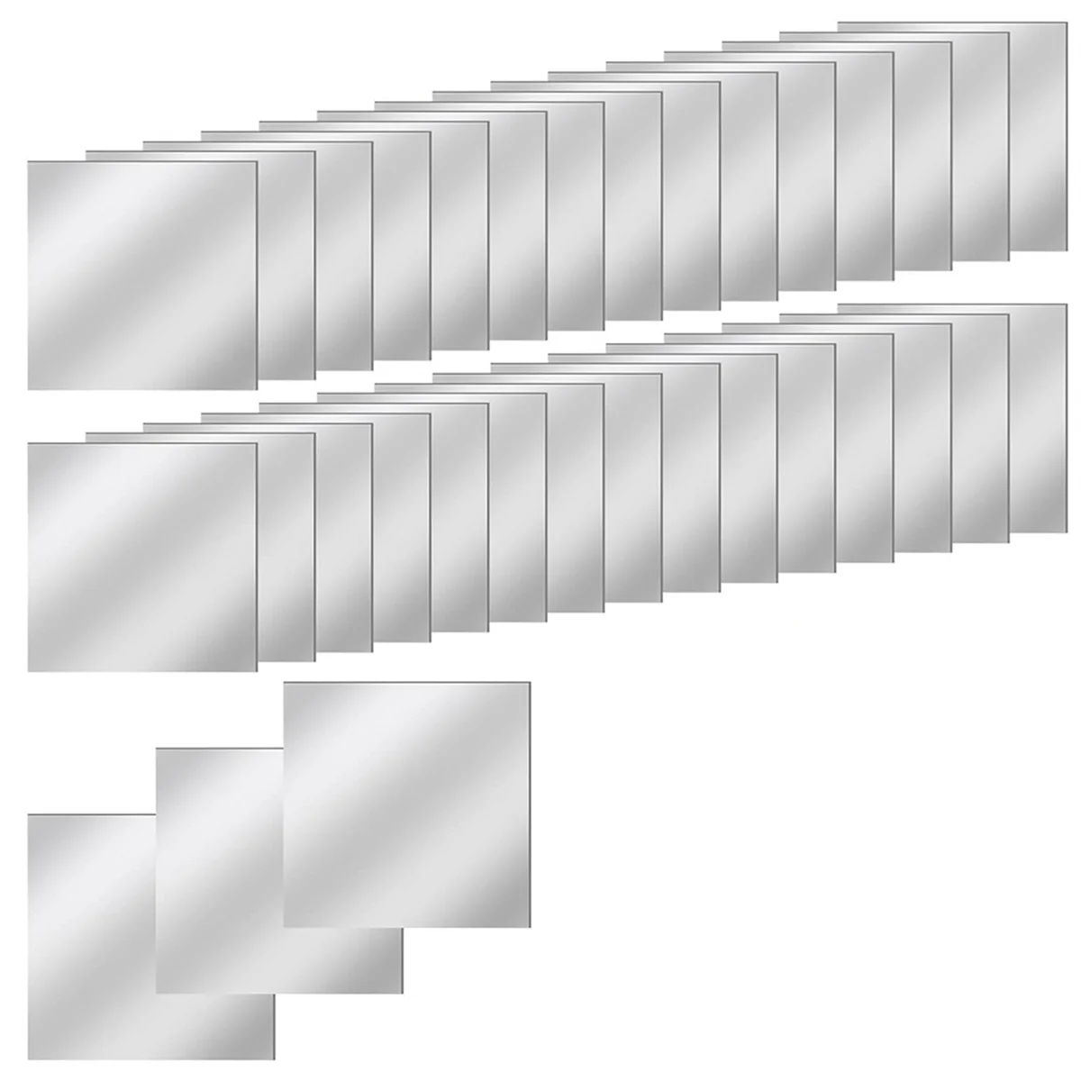 30 mini baldosas de espejo acrílico autoadhesivas, baldosas de espejo pequeñas cuadradas de alta definición de 3 pulgadas para manualidades y paredes