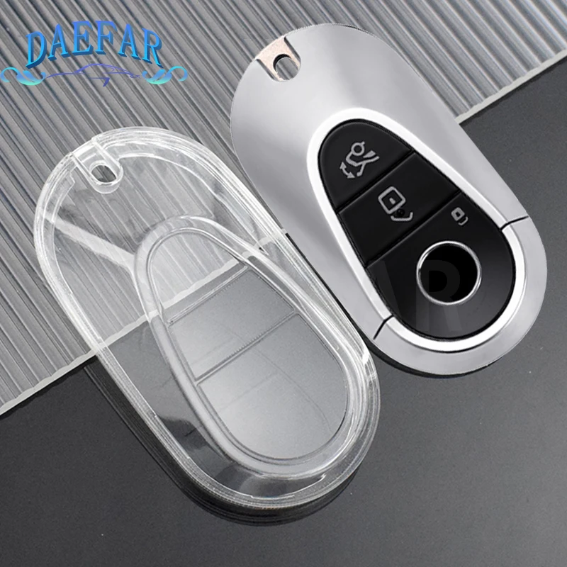 Car Key Case TPU Transparent Shell Protection Cover For Mercedes C-Class W206/S206/X206 S-Class W223 GLC X254 EQS V297 EQE V295