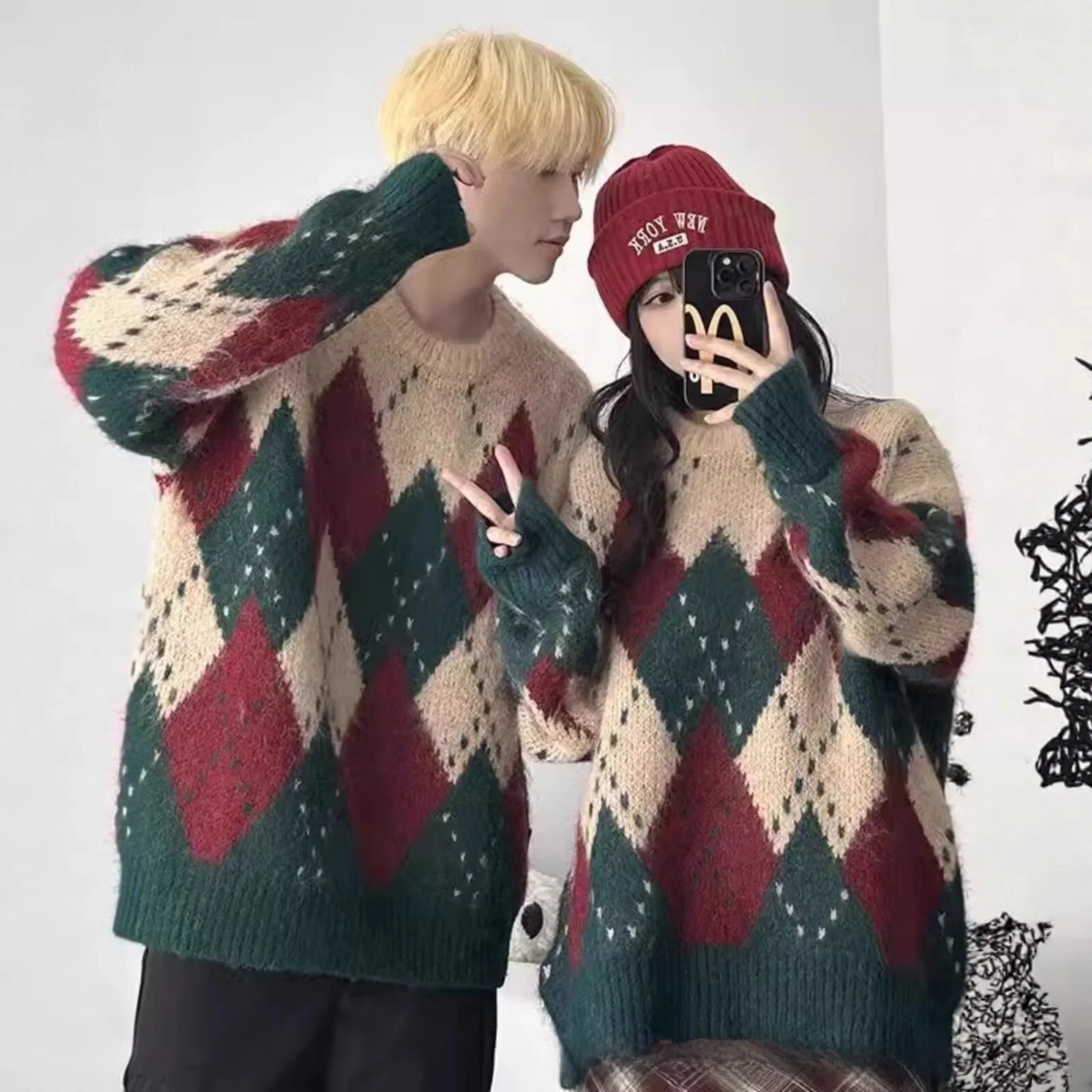 

Ugly Cisas Sweater for Men Merry Animal Print Knitted Long Sve round Ne Casual Faionable Youthwear Daily Wear