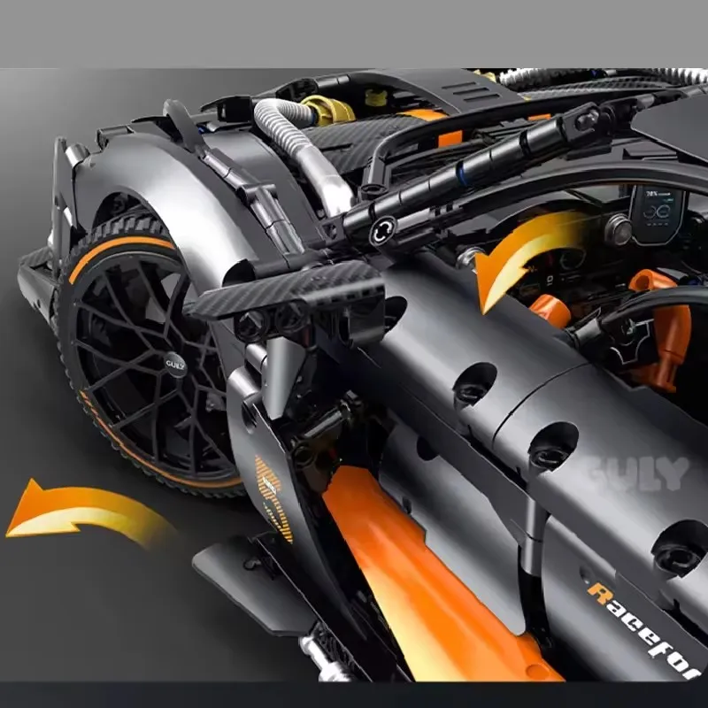 GULY 10646 Technische 1:8 Senna Bouwstenen Assembleren Sportwagen 3803 STKS Voertuig Model Baksteen Set voor Volwassenen Speelgoed Kinderen Geschenken
