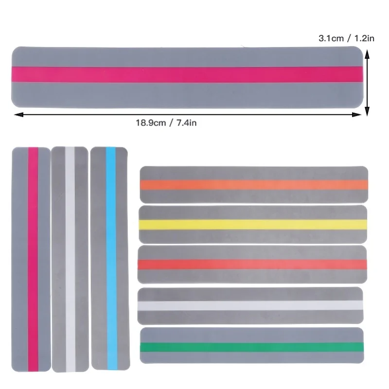 D9 8Pcs Reading Strips Guided Highlight Colored Overlays Bookmark Plastic Tool Guided Help Reading Dyslexia aid PET Bookmark
