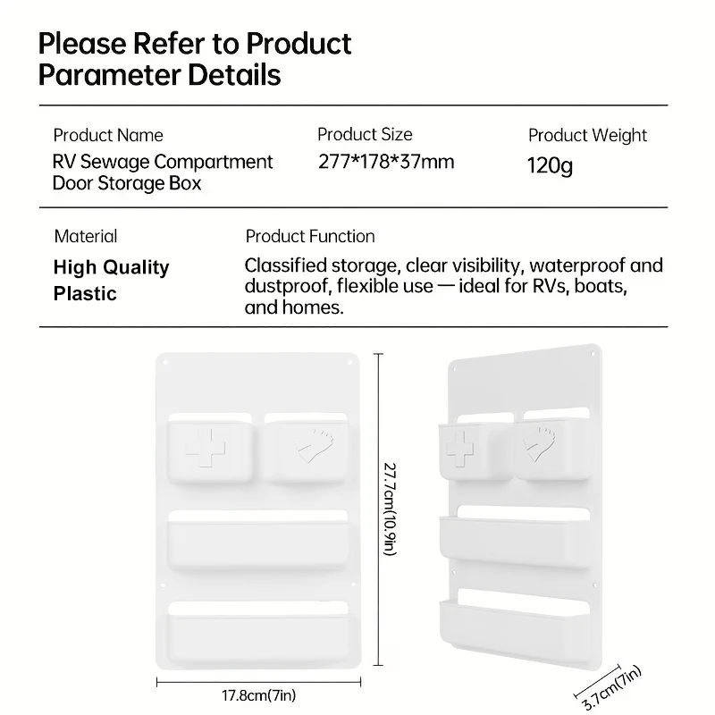 1 قطعة RV المرحاض مقصورة الباب تخزين الجيب ل كاسيت صندوق الرف متنقل قافلة الحائط صندوق تخزين RV اكسسوارات #4