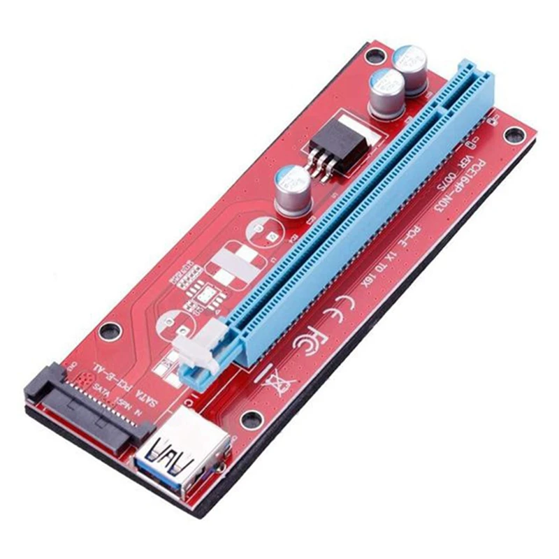 10Pcs VER007S PCI-E Riser Card 007S PCIE 1X To 16X Extender 15Pin SATA Power 60CM USB 3.0 Cable For BTC LTC Mining Miner