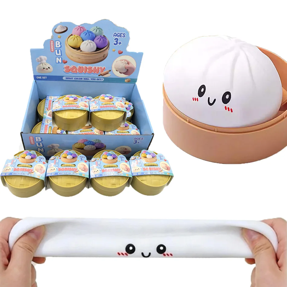 Juguetes blandos creativos y coloridos con forma de dumpling, bolitas de harina y tofu, y bollos al vapor, para apretar y relajarse, divertidos para niños.