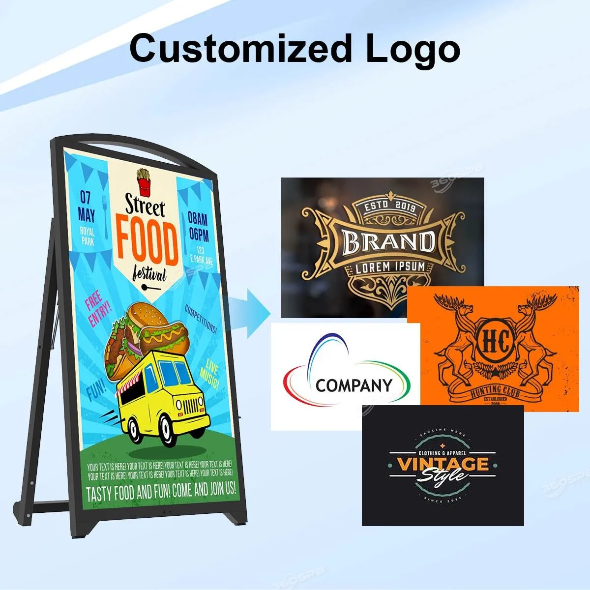 360SPB Batteriebetriebene 43-Zoll-Digitalanzeige-Ausstellung, tragbare LCD-Beschilderung für Innenwerbung