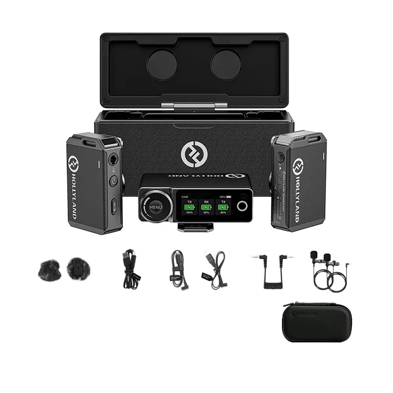 Hollyland Lark Max Wireless Lavalier Microphone System with Professional ENC Studio Quality Audio Compatible for DSLR Cameras