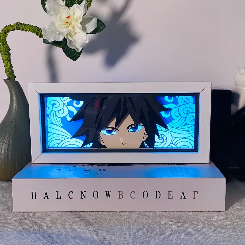 

Anime Paper Cut Shadow Box Light Remote control model multiple colors Gamer Bedroom Decoration Party Light Decoration