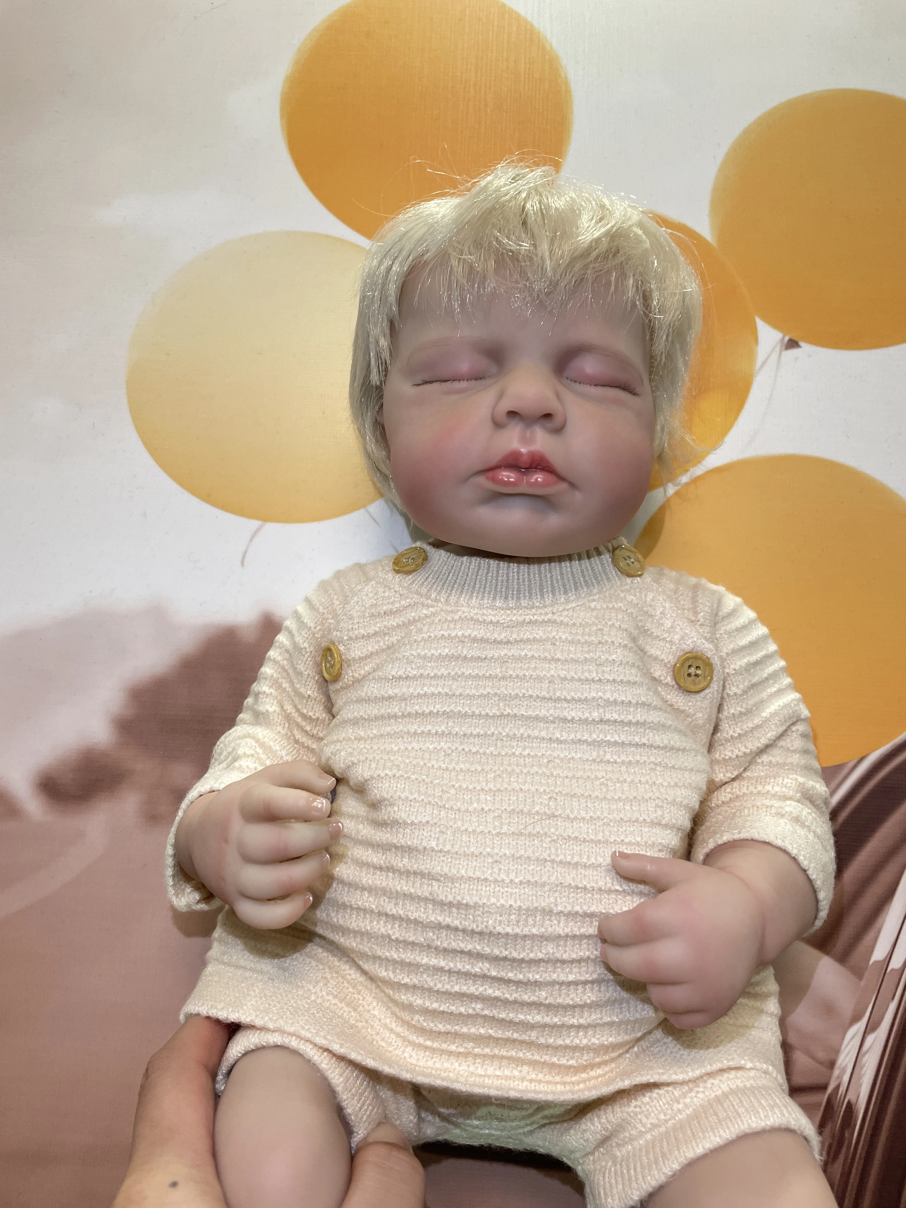 19 inch  LouLou Full Body Reborn Baby Doll Lifelike Soft Touch Cuddly Newborn Baby Doll Multiple Layers Painting 3D Skin