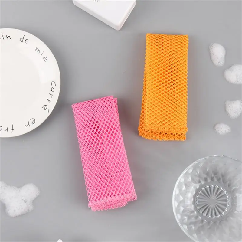 2pcs Innovative Dish Washing Net Cloths Rapid Dry Scourer Mesh Washing Cloths Kitchen Cleaning Tool Accessories Cleaning Cloths