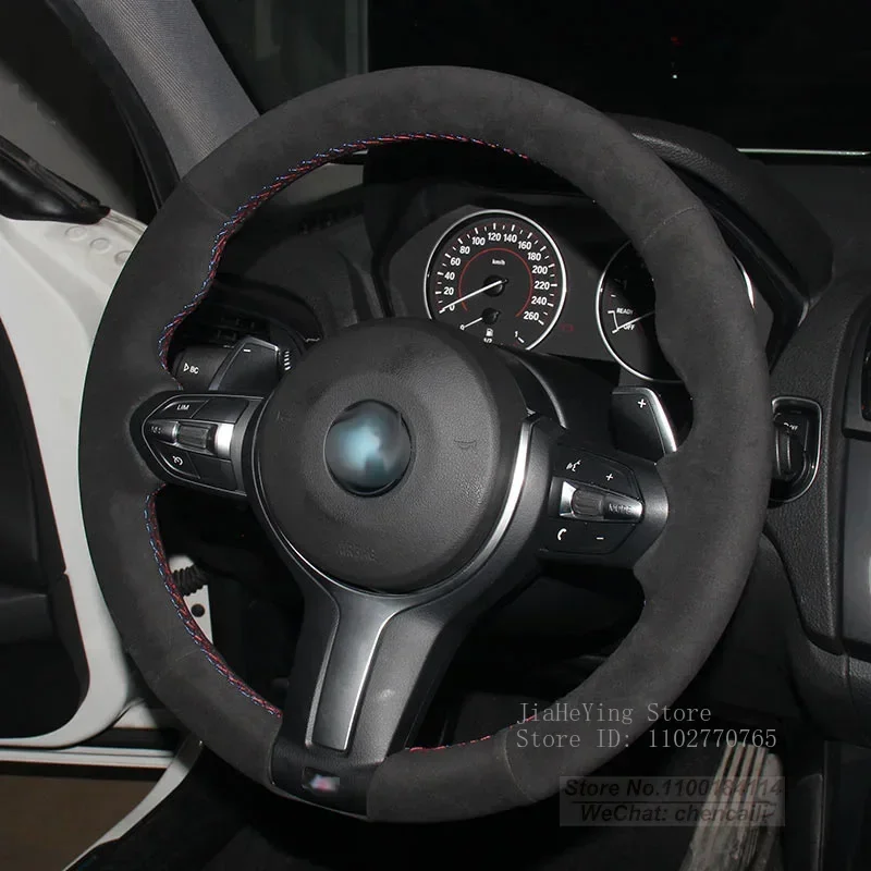 

Hand-stitched Non-slip Suede Real Leather Car Steering Wheel Cover for BMW 116i 320li 325 328 120 118 316 Interior Accessories