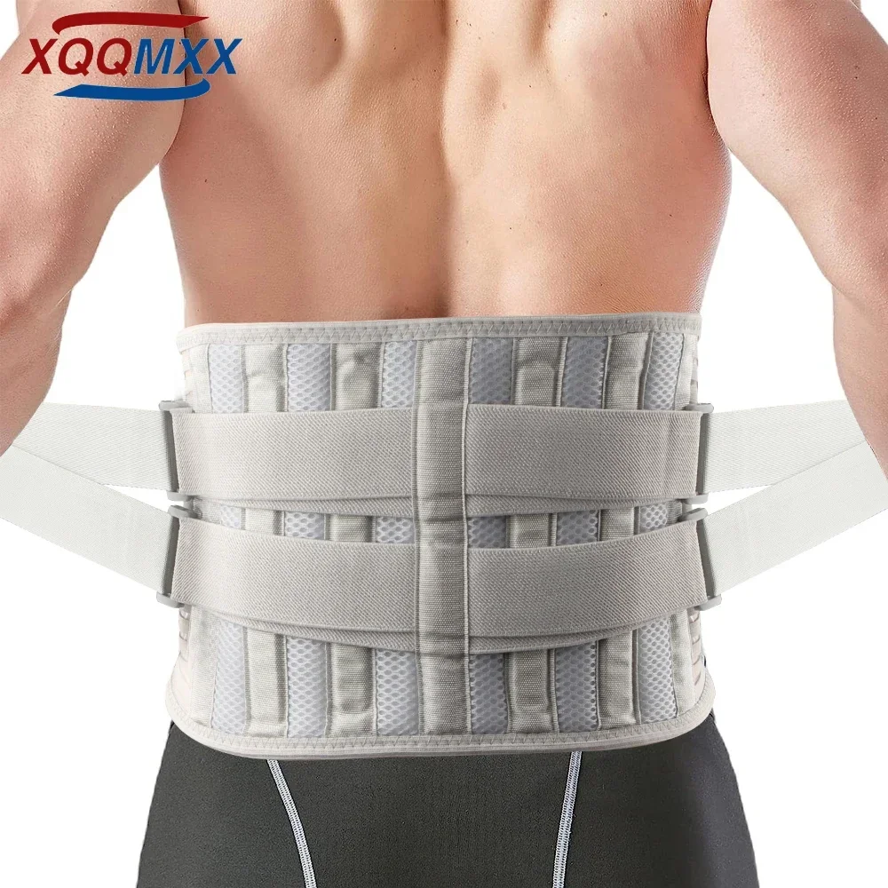 

Back Brace for Men Women Lower Back Pain Relief with 6 Stays, Adjustable Lumbar Support Belt for Work, Anti-skid Waist Support