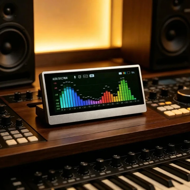   Analog Pointer Sound Spectrum Monitor 4.6 Inch Touch Panel Screen for Home Use Desktop