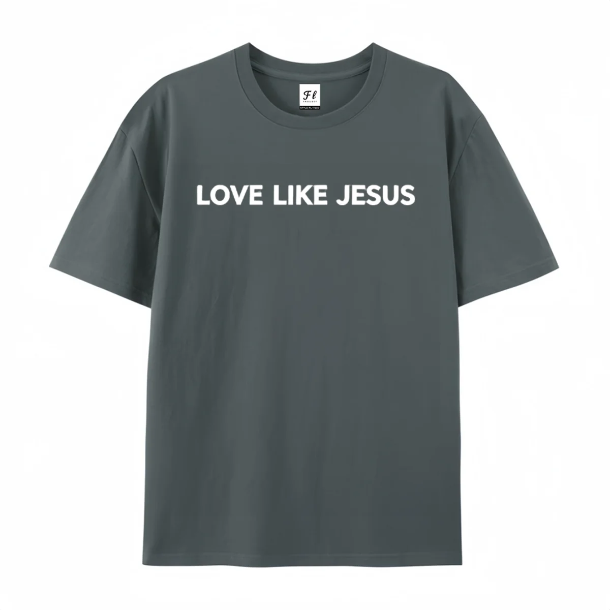 Love Like Jesus Letter Print Short Sleeve T‑Shirt Casual Crew Neck Cotton Tees Fashion Loose Fit Tops for Men Women Daily Wear