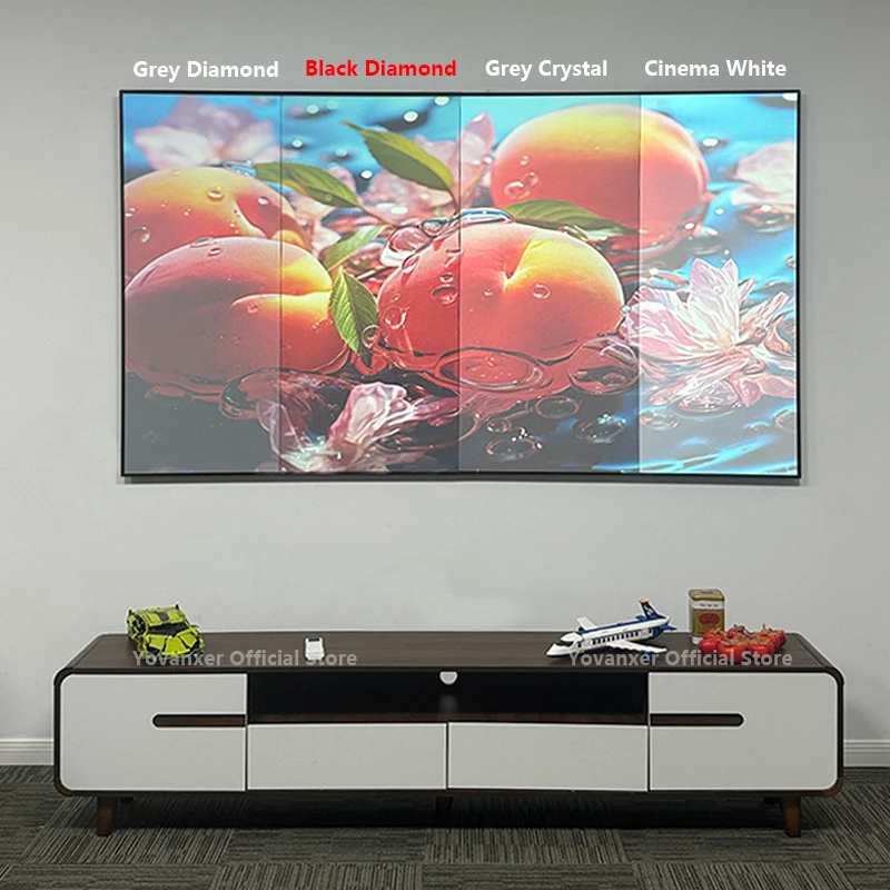 ALR 150-дюймовый экран проектора с черным бриллиантом, отклоняющий окружающий свет, фиксированная рамка, 1 см, ультраузкая рамка, проекционная занавеска 3D 8K