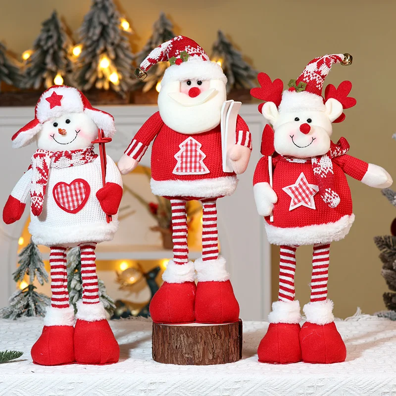 

New Room Santa Claus Snowman Reindeer Christmas Decoration Leg Table Mantel Decoration Home Decoration Party Decoration