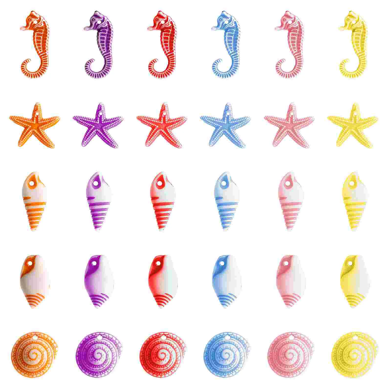 

48 Pcs Mini Plushies Resin Sea Animals Decorations Creatures Toys for Kids Beach Child