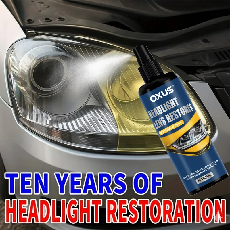 

Headlight Repair Spray for Car Refurbishment Anti-Oxidation Coating Car Lamp Polishing Agent Scratch Restoration Dirt Clean