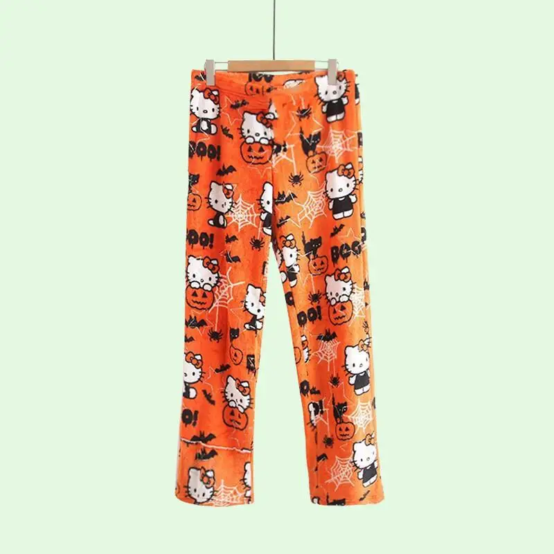2025 Autumn Winter New Products Fashion Soft Comfort Hellokitty Printed Sleeping Pants for Women Casual Thick Warm Home Pants