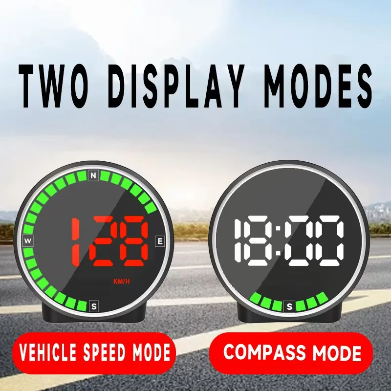 

Intelligent GPS car-mounted HUD head-up display, showing speed, time and compass