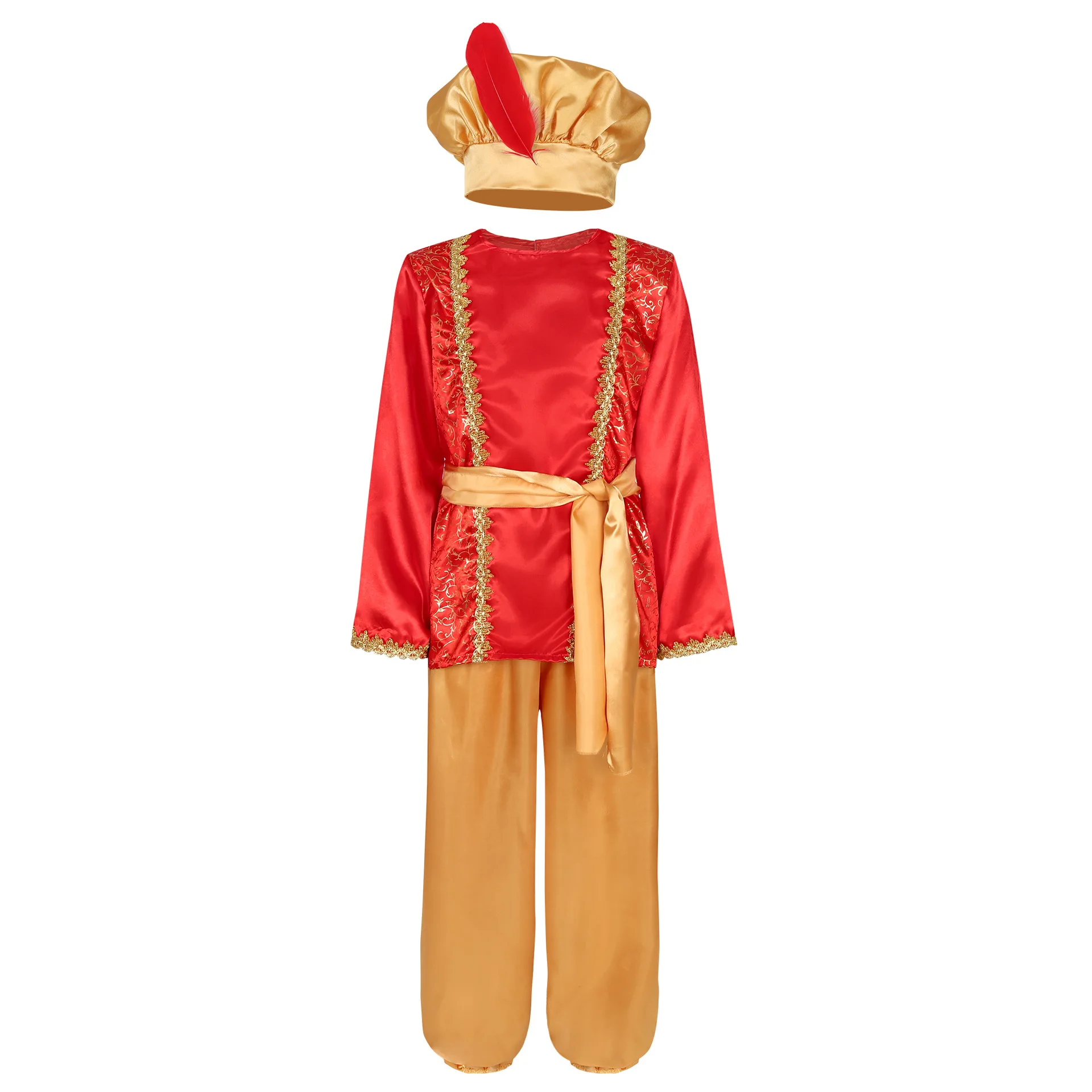

Aladdin Prince Costume Performance Clothes Halloween Cosplay Arab Masking Ball Children's Performance Suit Polyester Fiber