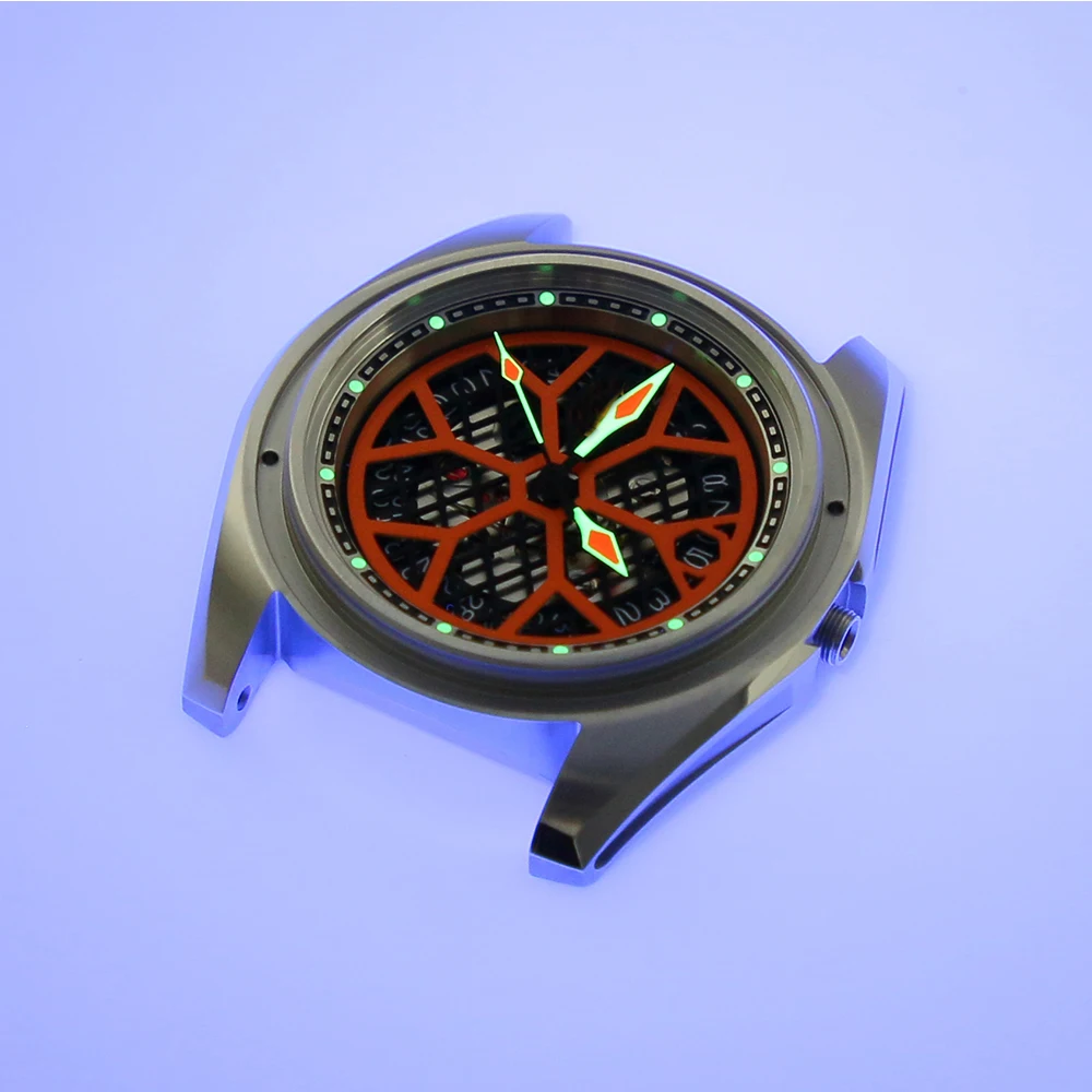 حلقة فصل ساعة مضيئة ، 316 لتر من الفولاذ المقاوم للصدأ ، أخضر فائق ، SKX007 ، تصميم جديد