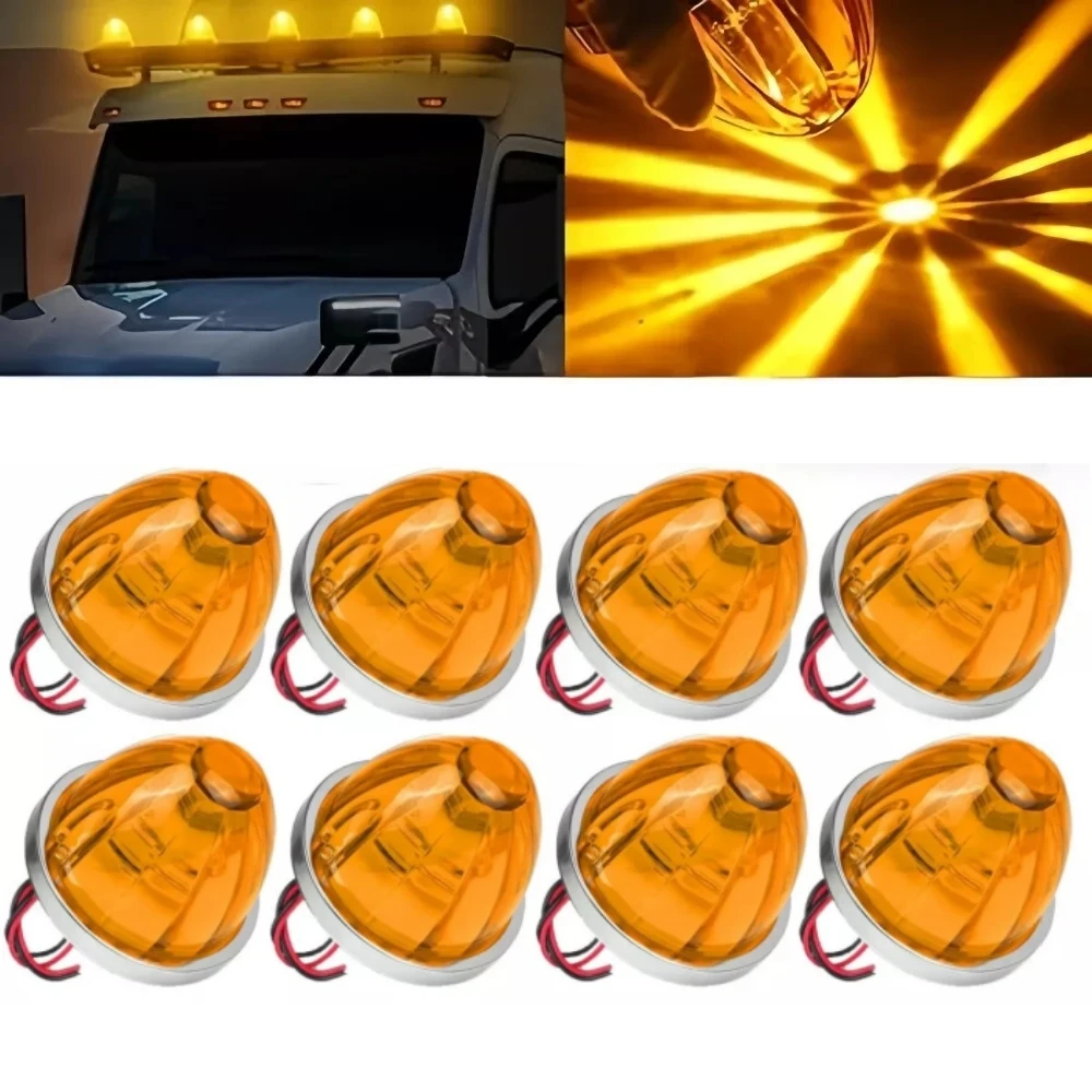 

8PCS Watermelon Lights Strobe LED Side Marker Indicator Turn Signal Truck Trailer LED Star Lights For Truck 12V/24V