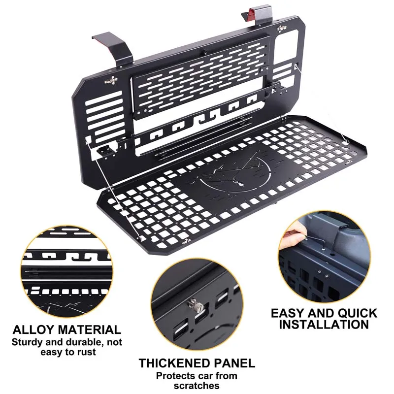 For Haval Raptors Menglong 2023+ Rear Panel Foldable Luggage Rack Outdoor Equipment Car Simple Rear Door Desk Storage Rack