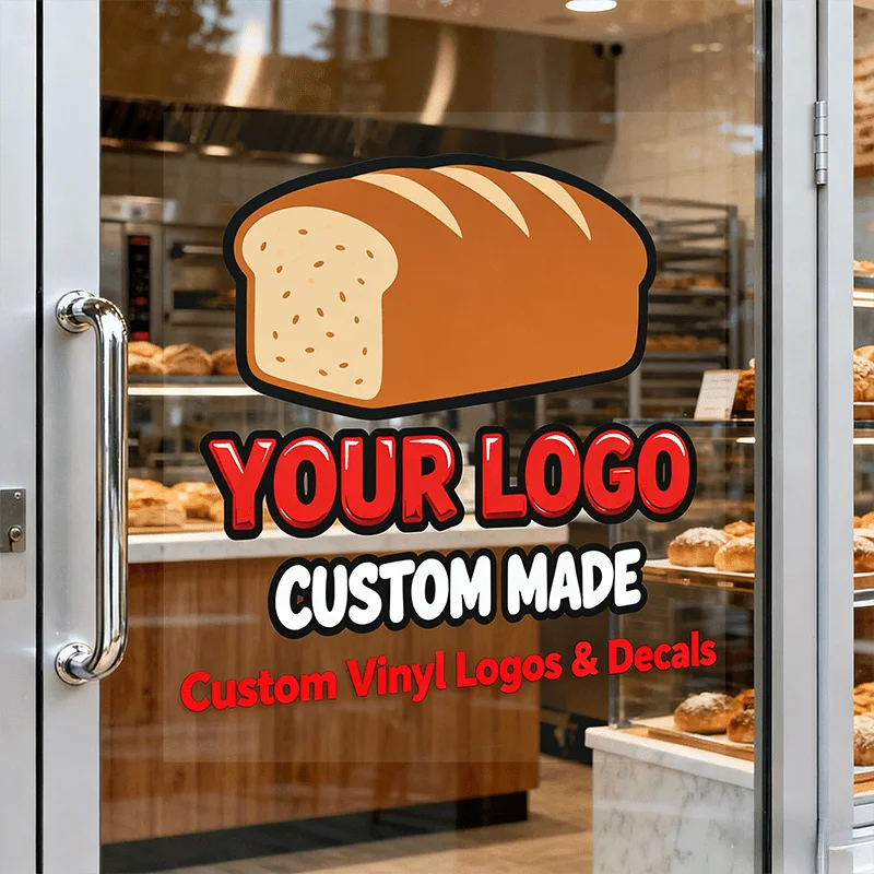 Custom Decals Modern Design Personalized Logo Stickers Artistic Text Window Wall Shop Front Company Brand Promotion Business Adh